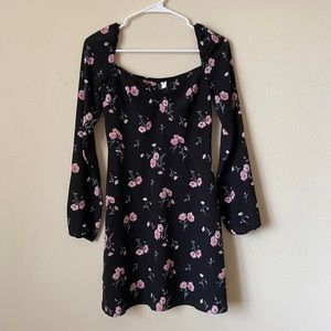 Floral Black Dress